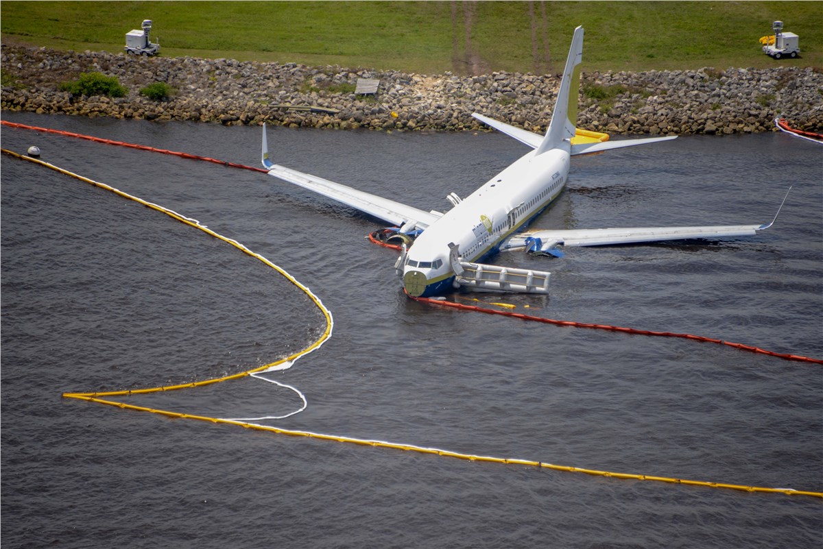 Commercial Boeing 737 Slides Off Runway at NAS Jacksonville