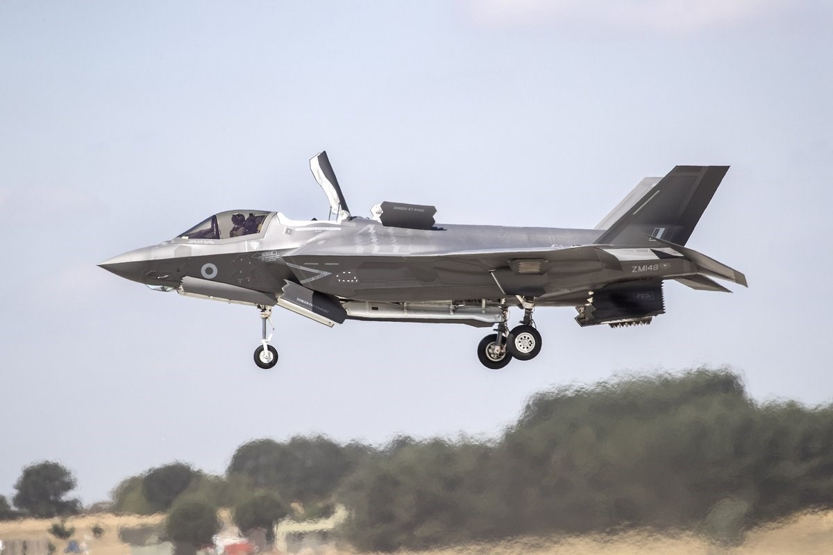 F35 Jets Use New Vertical Landing Pads at RAF Marham for th