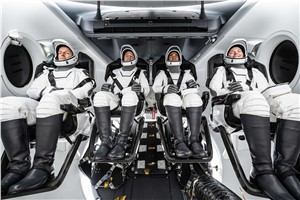 SpaceX Crew-3 astronauts during a training session