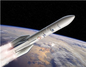 Artist's view of Ariane 6 using 4 boosters (A64)