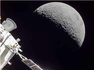 European Service Module flies by the Moon