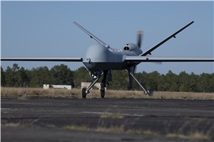 MQ-9 Reaper prepares for takeoff