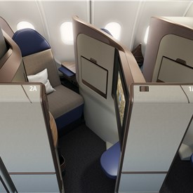 Image - Collins Aerospace Unveils Aurora - a Premium Lie Flat Business Class Suite for Single Aisle Aircraft