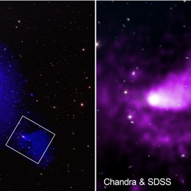 Galaxies Go on a Deep Dive and Leave Fiery Tail Behind