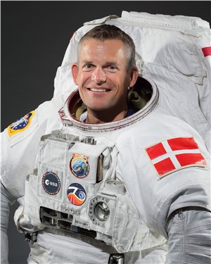 Andreas Mogensen in EMU suit