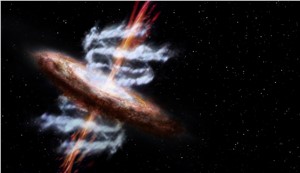 Artist's impression of an active galaxy