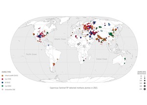 Sentinel-5P detected methane plumes