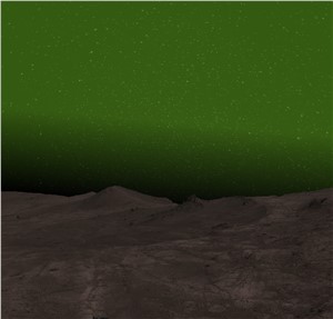 Green glow in the martian night