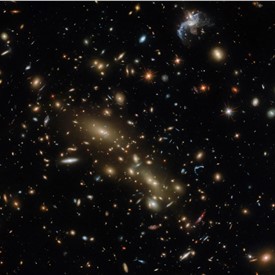 Hubble Views a Double Cluster of Glowing Galaxies
