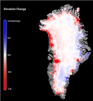 Greenland ice change, 2015