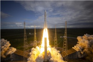 The first Ariane 6 rocket soars to the sky