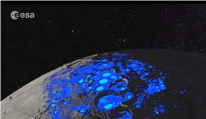 Potential water ice deposits, Moon South Pole