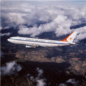1st A300B4 in flight in original livery