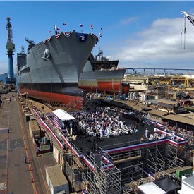 GD NASSCO Christens & Launches the USNS Lucy Stone (T-AO 209)