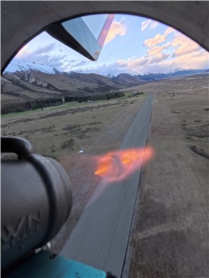 Takeoff in the late afternoon