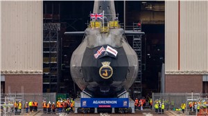 Agamemnon rolls out of Devonshire Dock Hall