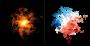 ALMA image and motion of the cold gas in REBELS-25