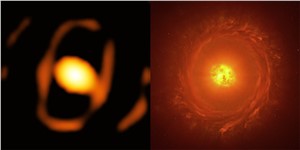 star WOH G64 and an artistic reconstruction European Southern Observatory (ESO) &copy;