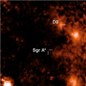 binary star D9 close to Sagittarius A* (annotated) European Southern Observatory (ESO) &copy;