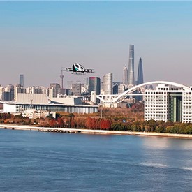 Image - EHang's EH216-S Pilotless eVTOL Completes Debut Flight in Downtown Shanghai