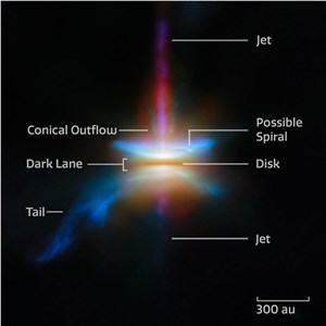 Webb spies a multifaceted disc ESA/Webb, NASA & CSA, Tazaki et al. &copy;