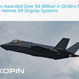 Image - Kopin Awarded Over $4M in Orders for Pilot Helmet AR Display Systems