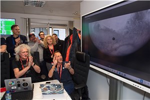 Sir Brian May and Hera team see Mars image arrive Max Alexander/ESA  &copy;