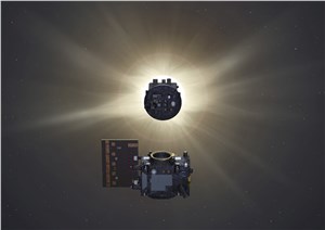 Occulter eclipsing Sun for Coronagraph spacecraft ESA-P. Carril  &copy;