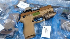 The ADF's newest sidearm, the F9 pistol Corporal Janet Pan  &copy;