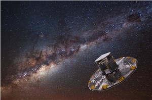 Gaia mapping the stars of the Milky Way ESA/ATG medialab; background: ESO/S. Brunier &copy;
