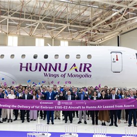 Azorra Delivers Mongolia's 1st Embraer E195-E2 to Hunnu Air