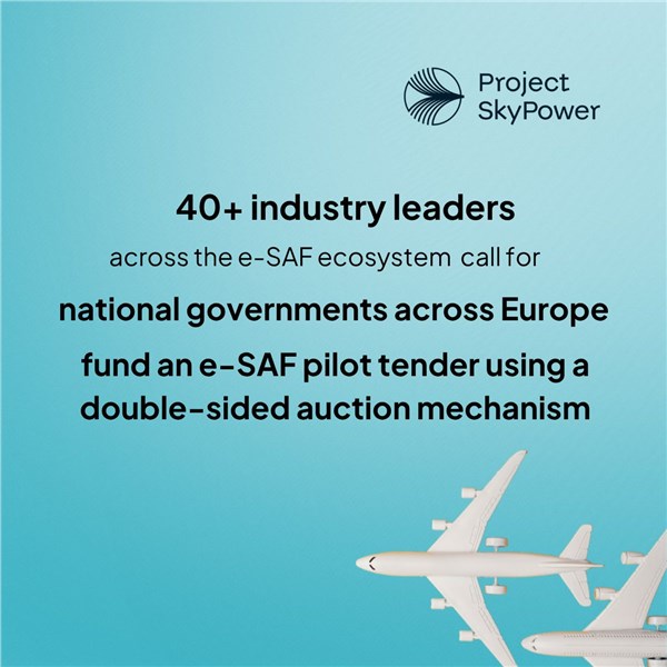 46 Companies Call for National Governments to Fund an e-SAF Pilot Tender Via Double-sided Auctions