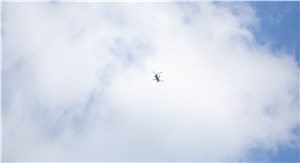 Space Rider model under helicopter Thales Alenia Space  &copy;