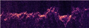 First radargram from Juice's RIME instrument RIME radargram: ESA/Juice/RIME, LOLA elevation map: LOLA Science Team  &copy;