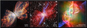 Butterfly Nebula (Hubble, Webb & ALMA images) ESA/Webb, NASA & CSA, M. Matsuura, J. Kastner, K. Noll, ALMA (ESO/NAOJ/NRAO), N. Hirano, J. Kastner, M. Zamani (ESA/Webb)  &copy;