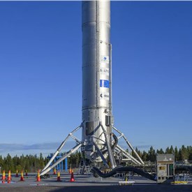Europe's Reusable Rocket Prototype Themis is Installed on its Launch Pad