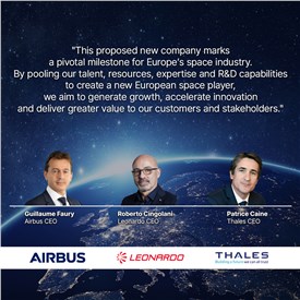 Image - Airbus, Leonardo and Thales Sign MoU to Create a Leading European Player in Space