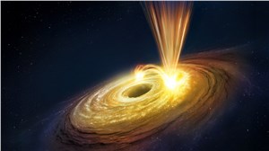 Artist's impression of flaring, windy black hole ESA &copy;