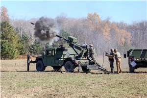HUMVEE Hawkeye 105mm MHS during Live-Fire Demo  AM General &copy;