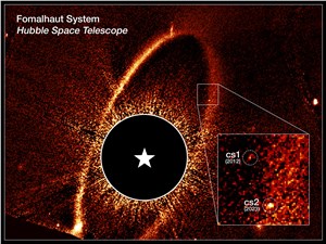 Fomalhaut cs1 and cs2 (annotated) NASA, ESA, P. Kalas (UC Berkeley), J. DePasquale (STScI)  &copy;