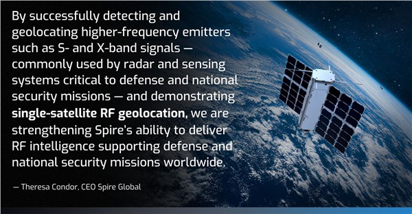 Spire Global Demos Single-Satellite RF Geolocation Capability