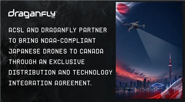 Drone Makers ACSL and Draganfly Partner to Bring NDAA-Compliant Japanese Drones to Canadian Market