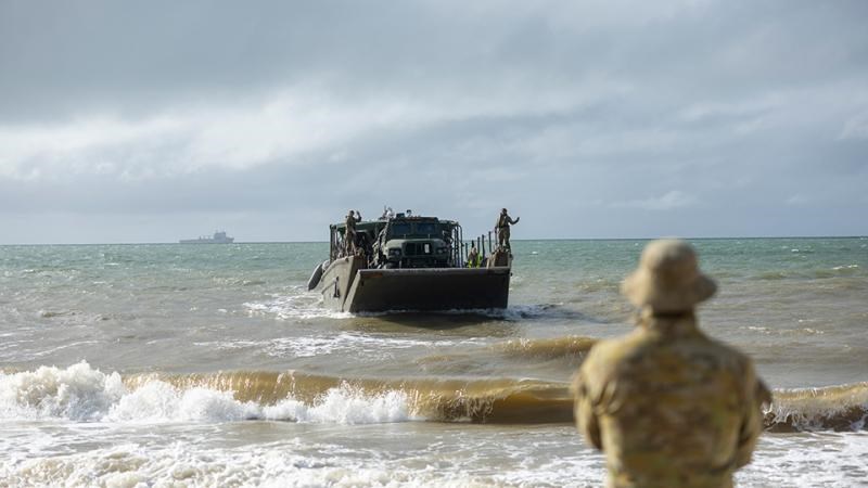 Army Proves HIMARS Deployability from Ship to Shore Private Alli Craig ©